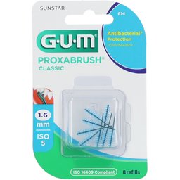 Gum® Proxabrush® Classic Recharge Brossette interdentaire conique 1,6 mm bleu
