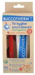 Kit Bucco-Dentaire 2-6 Ans Fraise Bio - Kit 1 dentifrice + 1 brosse à dents + 1 pochon