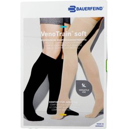 Bauerfeind® VenoTrain® Soft Ag C2 Plus - Bas compressif Long ouvert Caramel Extra Large