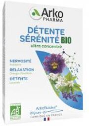Arkofluides Détente Sérénité Bio 20 Ampoules - Boîte 20 ampoules de 10 ml