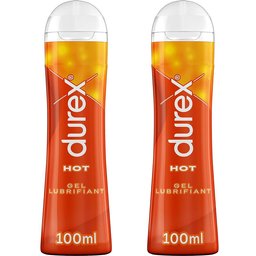 Gel Lubrifiant Hot - Effet Chauffant - Lubrifiant à Base d'Eau - 2 x 100 ml