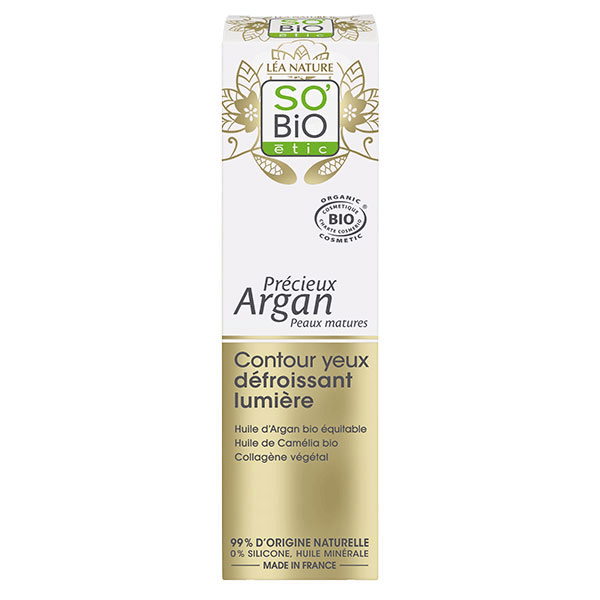 So'Bio Étic Précieux Argan Contour Yeux Défroissant Lumière Bio 15ml