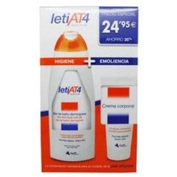 Leti AT4 Atopic Skin Atopic Pack Gel de Bain Dermo-Oily + Crème Hydratante