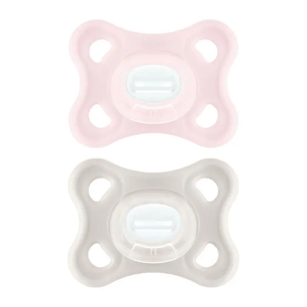 Sucette Comfort Rose et Blanc 2-12 mois x2