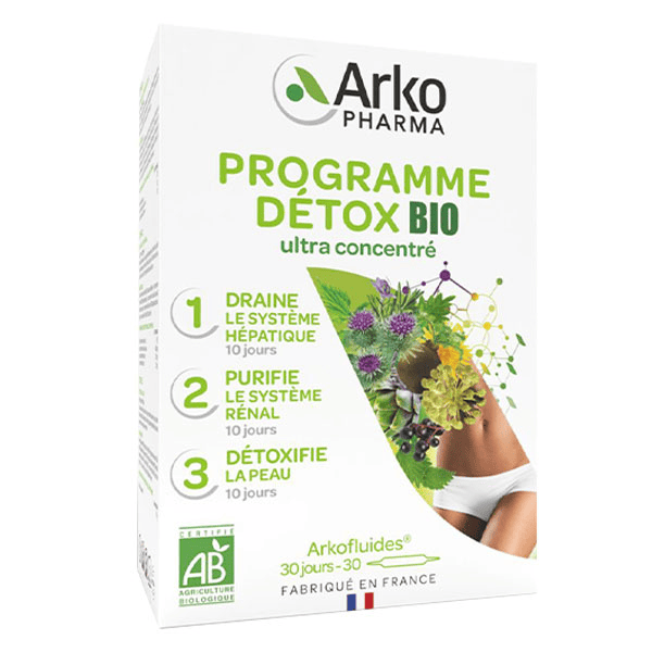 Arkofluides Programme Détox Triple Action 30 ampoules
