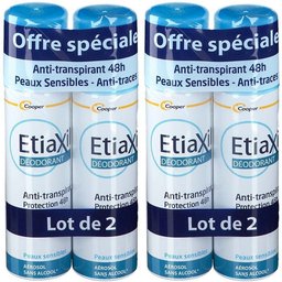 - Déodorant Anti-transpirant -  Traitement Transpiration Modérée - Aisselles - Protection 48h - Aérosol - Fabriqué en France - 150 ml - Lot de 2