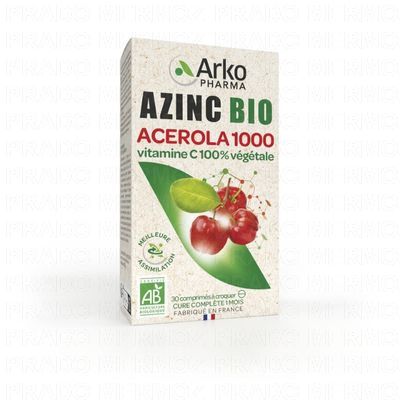 Azinc Bio Acerola 1000 30 comprimés à croquer