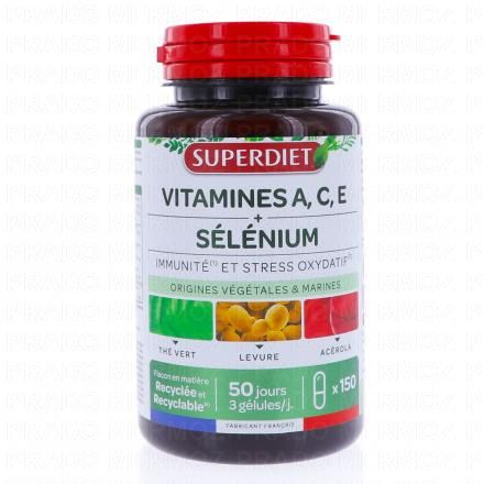 Vitamines A, C, E Sélénium 150 gélules