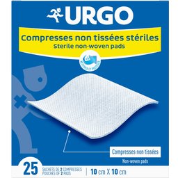 Compresses Non Tissées Stériles 10x10cm 2x25 Unités