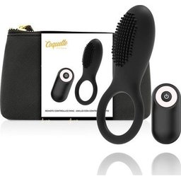 Anneau vibrant rechargeable avec contrôle Or noir 1pc
