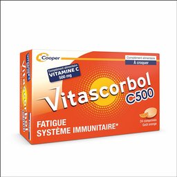 - Complément alimentaire à base de vitamine C 500 mg - Fatigue et système immunitaire - Programme 24 jours - 24 comprimés à croquer