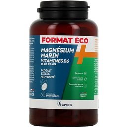 Magnésium Marin + Vitamines B6 B1 B2 B12 60 Comprimés