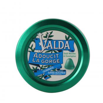 gommes goût menthe eucalyptus sans sucre boîte de 50 g