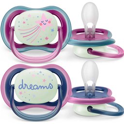Ultra Air Night Chupete 6-18M Rosa 2uds