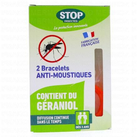 STOP INSECTES Bracelets Anti-Moustiques x2
