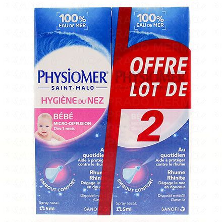 Bébé Hygiène du nez micro-diffusion lot de 2 flacons 115ml