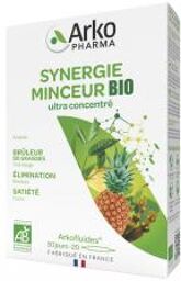 Arkofluides Synergie Minceur Bio 20 Ampoules - Boîte 20 ampoules de 10 ml