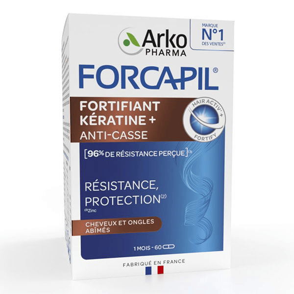 Forcapil Fortifiant Cheveux Kératine+ 60 gélules