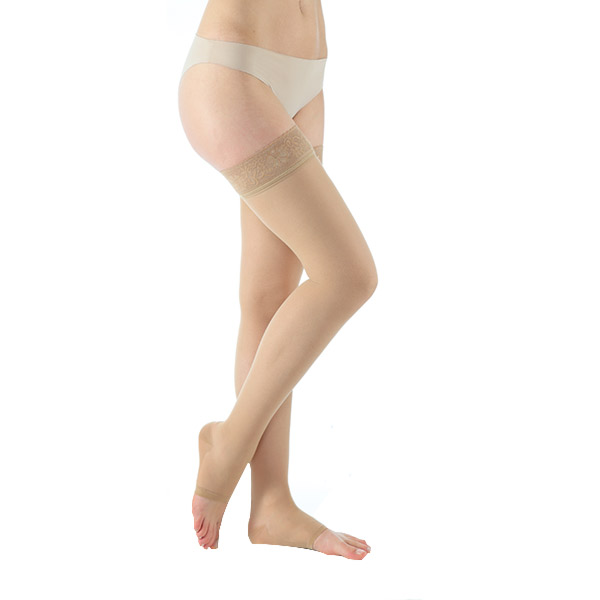 Venactif Lux Bas Auto-Fixants Pieds Ouverts Classe 2 Normal Taille 2 Nude