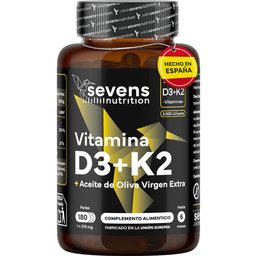 Vitamina D3 y K2 2000 UI 180 Perlas