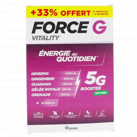Force G Vitality Energie au quotidien 5G x15 Ampoules + 5 Offertes