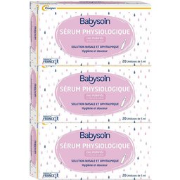 Sérum Physiologique - 3 Boîtes de 20 unidoses
