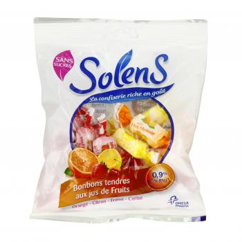 Bonbons tendres aux jus de fruits sachet de 100g