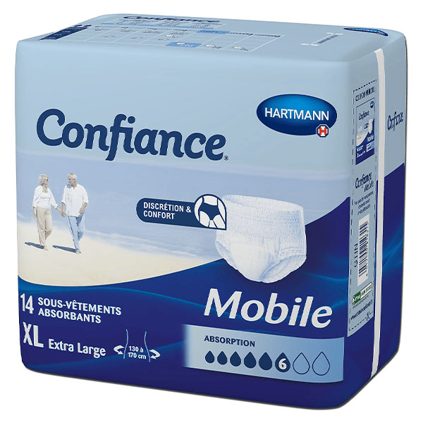 Confiance Mobile Absorption 6 Gouttes Taille XL 14 sous-vêtements
