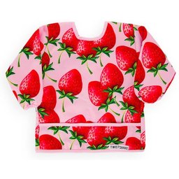 Bavoir imperméable à manches longues imprimé fraises 1pc