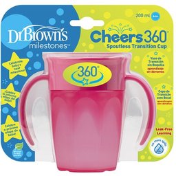 Dr Brown Verre 360 sans embout buccal rose 200ml