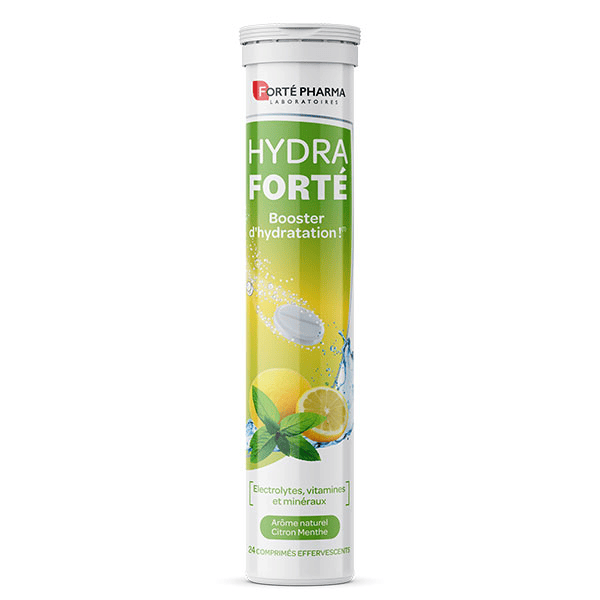 HydraForté Hydratation Citron Menthe Electrolytes Vitamines 24 comprimés
