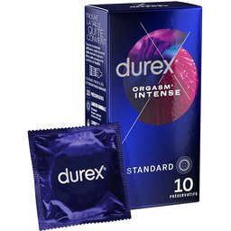 Préservatifs Orgasm' Intense - 10 Préservatifs Extra Lubrifiés Stimulants et Texturés