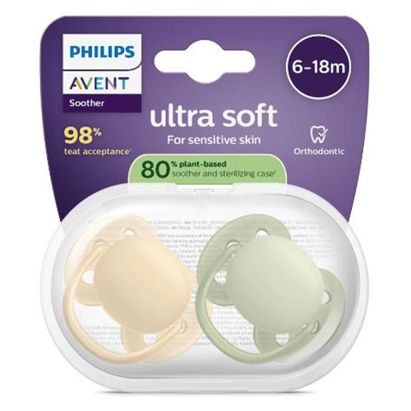 Ultra Soft jour 6-18M Uni Nature x2, sans BPA