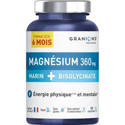 Magnésium 360 mg marin + bisglycinate énergie & équilibre