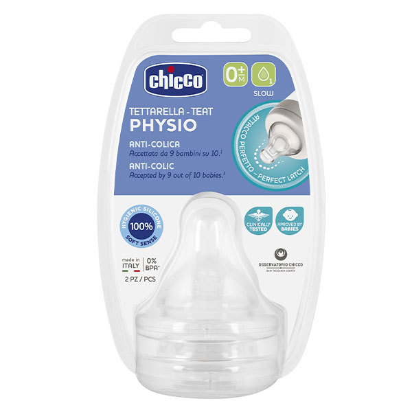 Accessoires Biberons Tétine Physiologique Anti-Coliques Débit Lent +0m Lot de 2