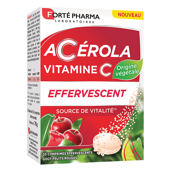 Acérola Vitamine C Naturelle 20 comprimés effervescents