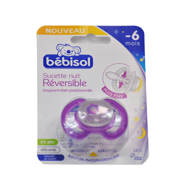 Sucette Nuit Reversible Silicone Bleu Mouton -6m