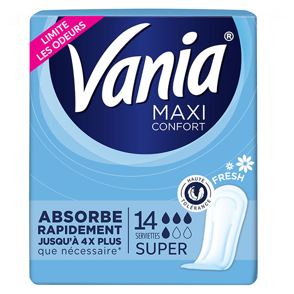 Maxi Confort Super Fresh Serviettes Hygiéniques 14 unités