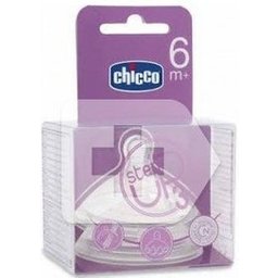 Chicco™ Step Up 3 mamelon en silicone à large bouche à débit rapide 2 pcs