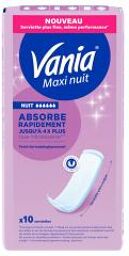 Maxi Nuit 10 Serviettes Extra Longues - Sachet 10 serviettes hygiéniques