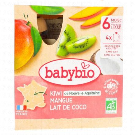 Fruits - Gourdes Kiwi Mangue Lait de Coco bio 4x90g dès 6mois