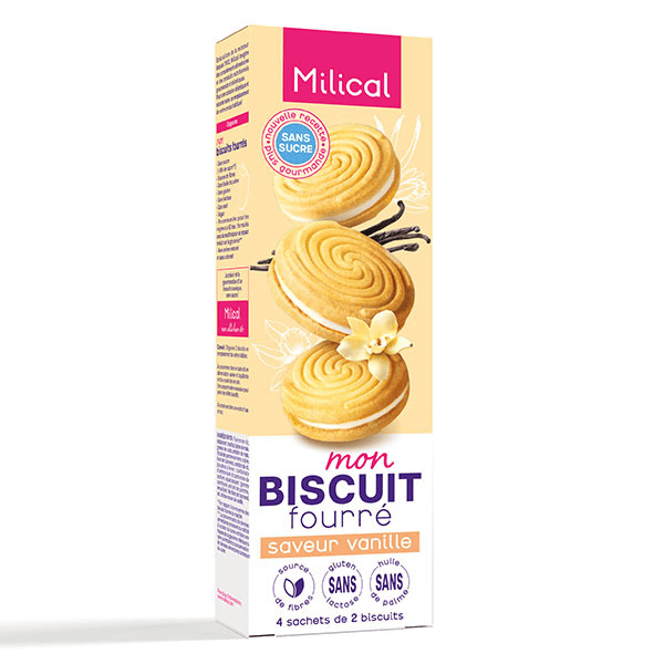 Biscuits Fourrés Saveur Vanille 8 unités