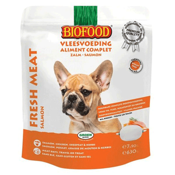 BF Petfood Aliment Complet Saumon pour chien, 7 x 90g (630g)