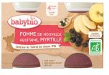 Pomme de Nouvelle-Aquitaine Myrtille - Carton 2 pots de 130 g