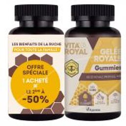 Vita'Royal Gelée Royale Lot de 2 x 30 Unités Offre Spéciale - Lot 2 pots de 30 gommes