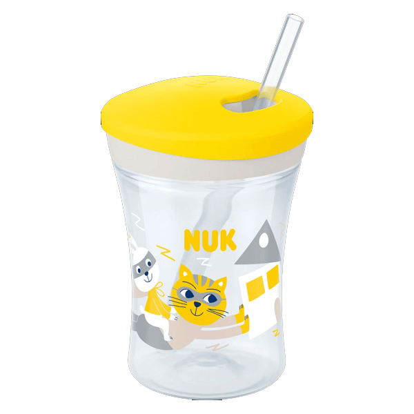 Action Cup Tasse d'Apprentissage avec Paille +12m 230ml Jaune