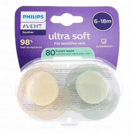 Ultra Soft - Sucette 6-18 mois beige / verte