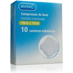 Compressas Esterelizadas Não Tecido 10x10cm 10 Unidades