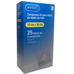 Compresses de gaze non tissée stérile 10 Cm X 20 Cm 25 Enveloppes (2 U/feuilles)