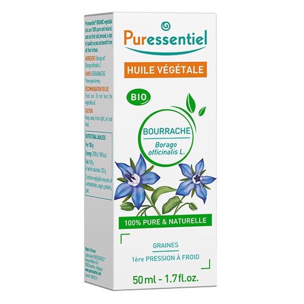 Huiles Vegetales 100% Bio Huile Végétale Bio Bourrache 50 ml